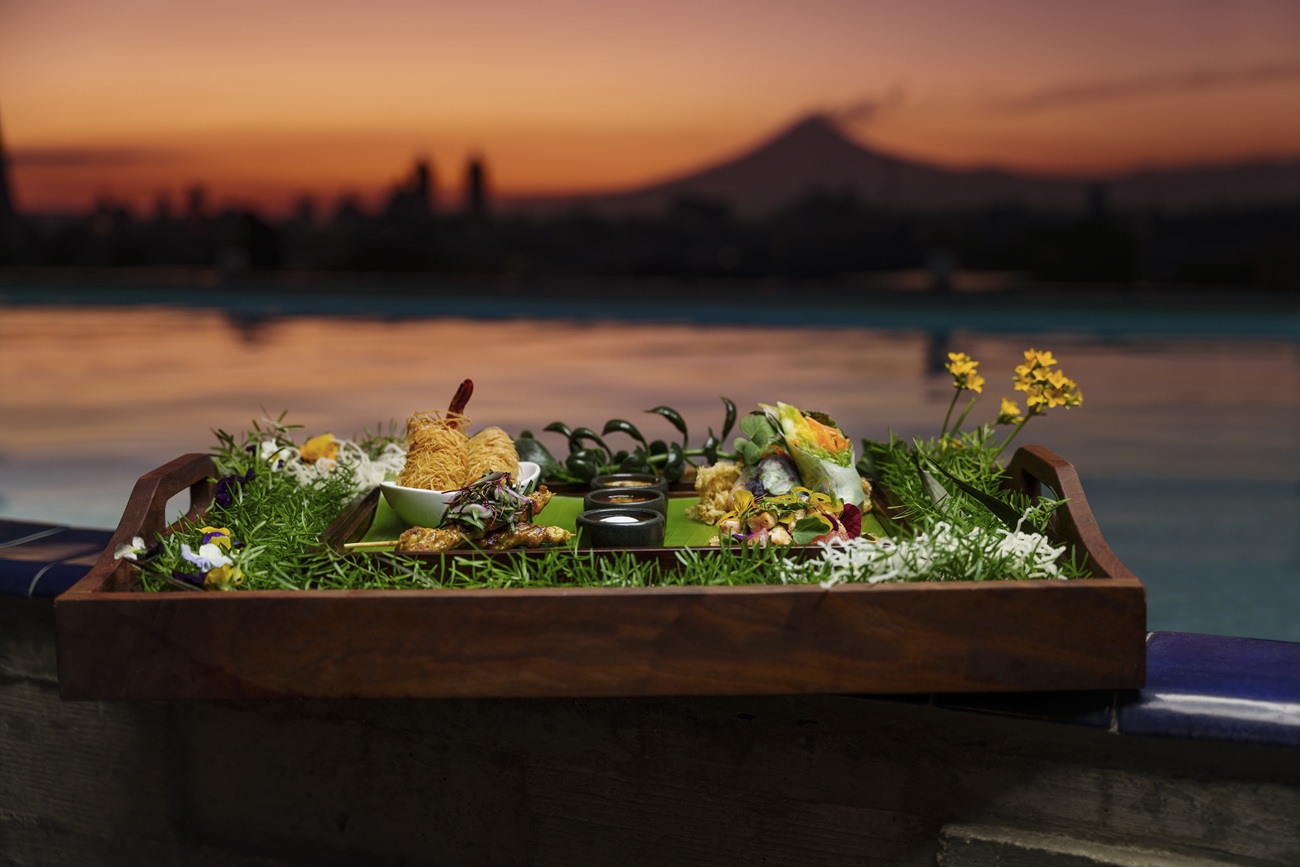 Vista del rooftop del restaurante Thai de Saffron en Puebla